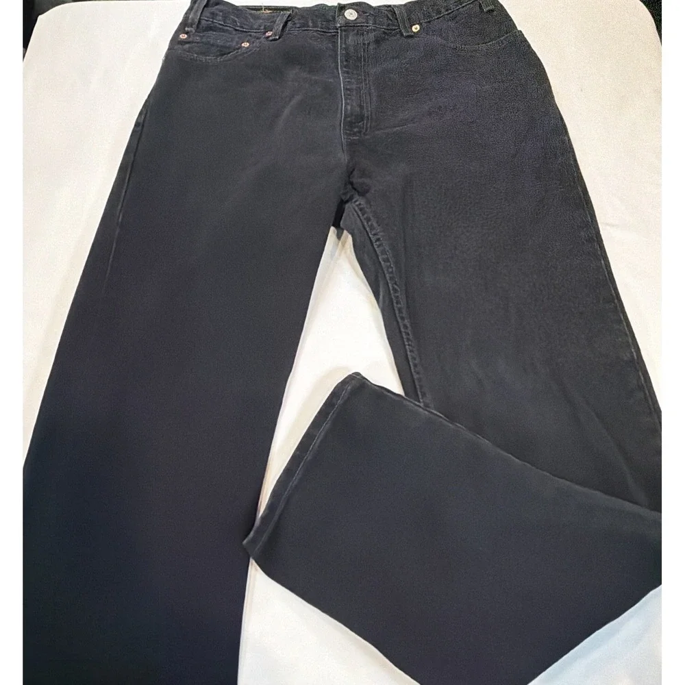 Vintage Levi's 505 Jeans Mens 36x34 Black‎ USA Made 100% Cotton Straight Leg